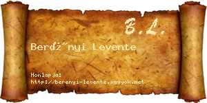 Berényi Levente névjegykártya