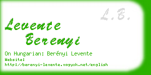 levente berenyi business card