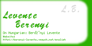 levente berenyi business card